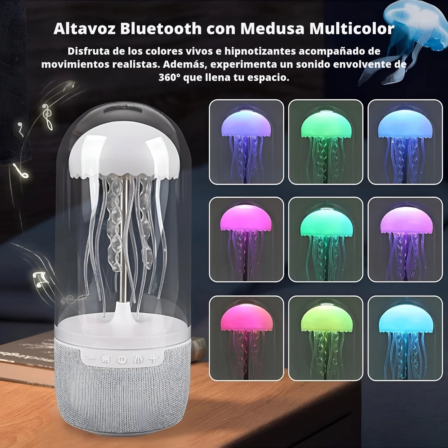 Melodusa™ Beats Essential - Lámpara con Altavoz de Medusa